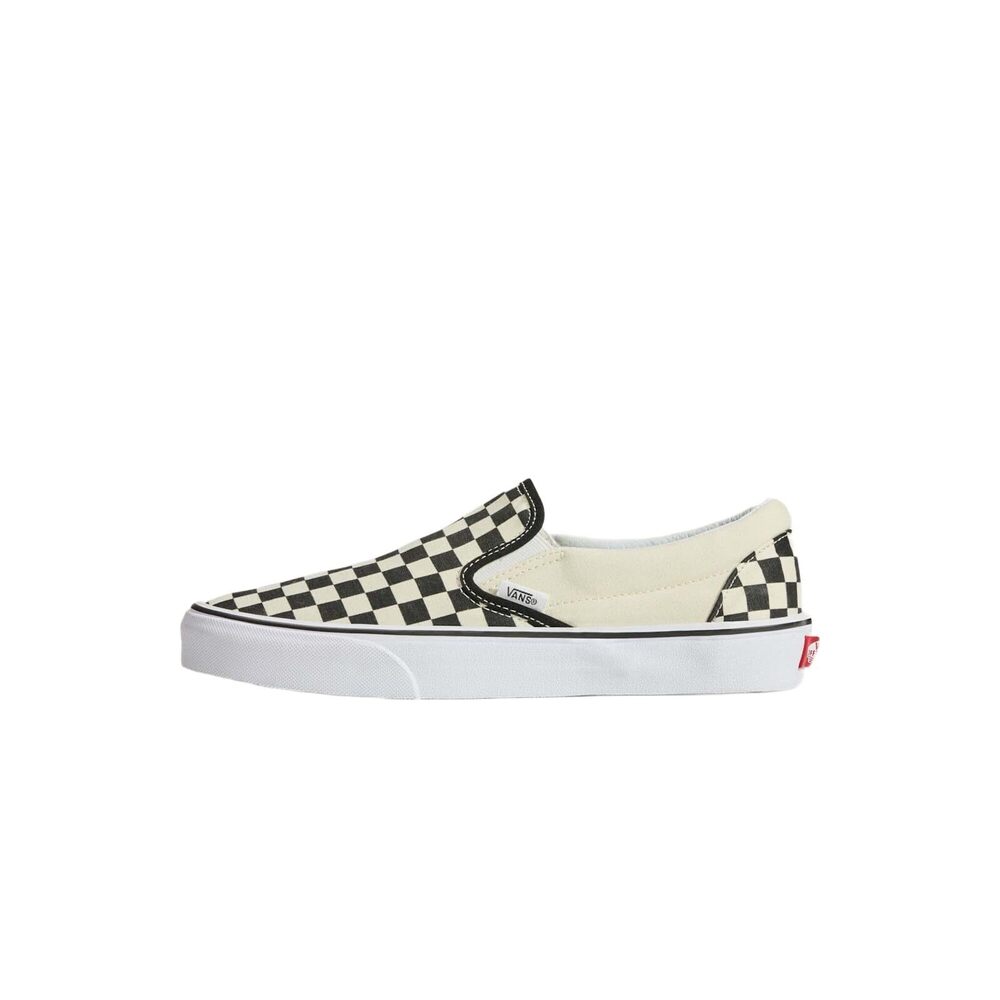 Vans Unisex Slip On Unisex Sneakers, Checkerboard Black/Off, Black, Size 12.5